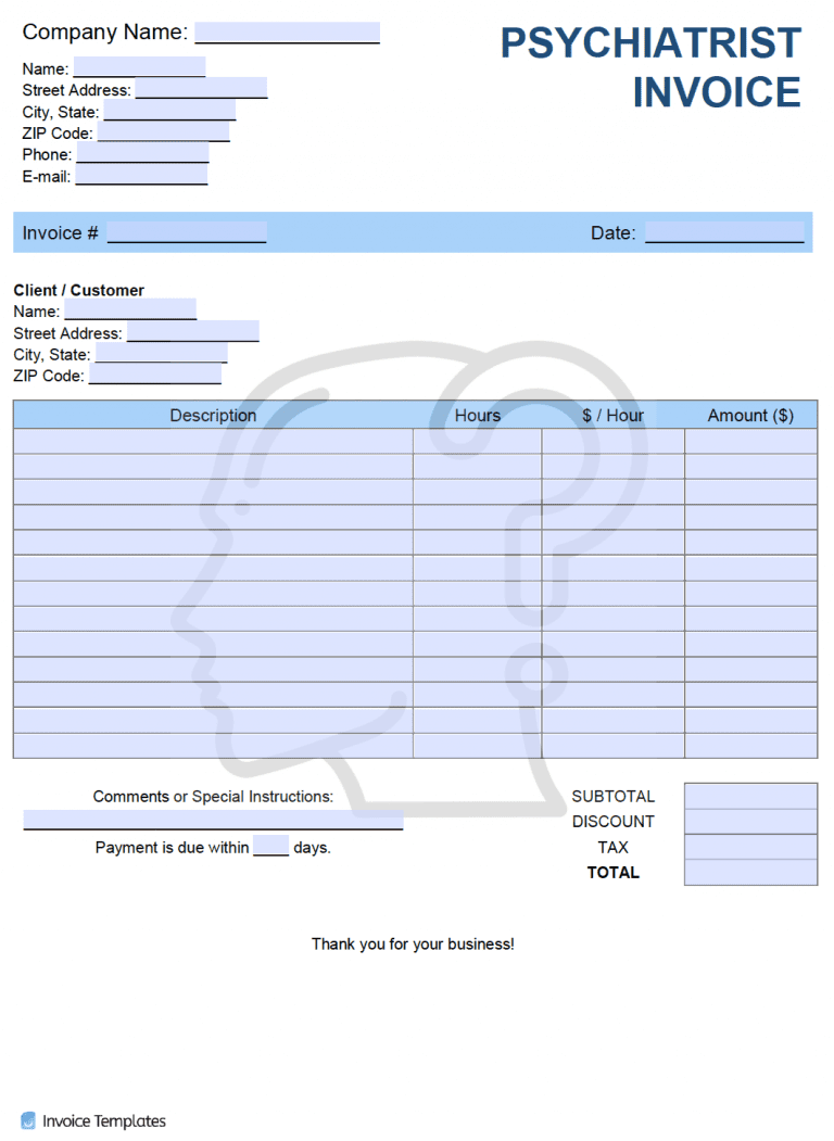 Medical Invoice Template | PDF | WORD | EXCEL